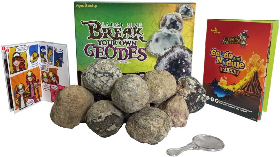 Large Size Break Open Geodes Kit 12 Whole Geodes By Ancient Treasure Adventures