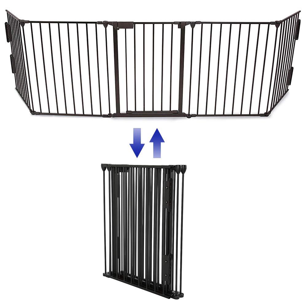 Rejilla protectora para chimenea, parque infantil con puerta de seguridad, rejilla para perros independiente, sin agujeros, rejilla protectora para chimenea, rejilla protectora para perros plegable