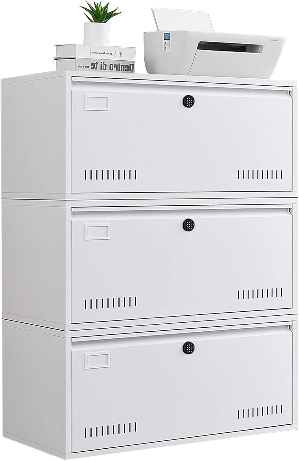 Lateral File with Smart Lock, 3 Drawer Large