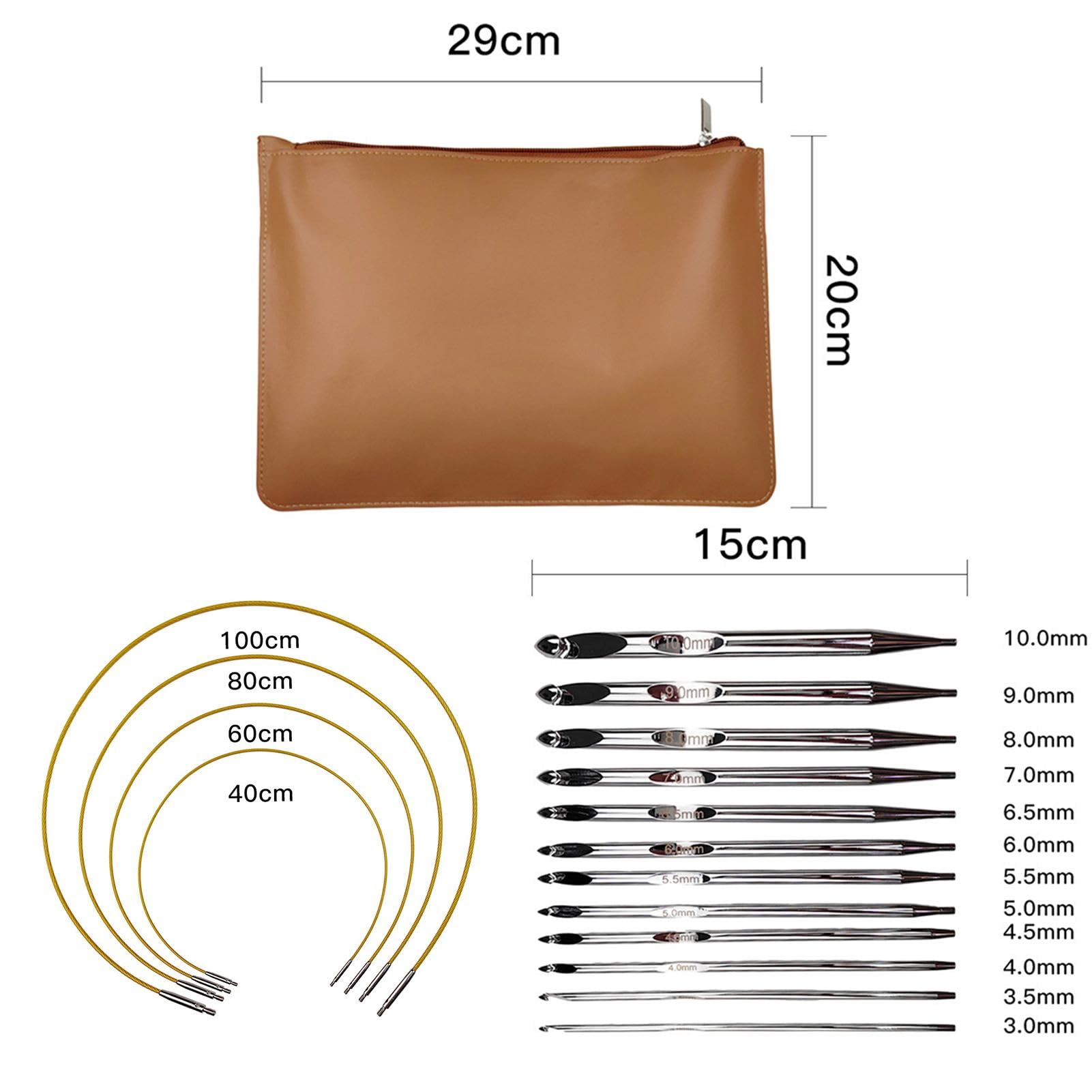 AROU Kit De Ganchillo Para Principiantes, Kit De Herramientas De Ganchillo, Kit De Agujas Para Principiantes Para Crochet, Herramienta De Tejer Antideslizante De Aleación De Aluminio, Herramienta De A