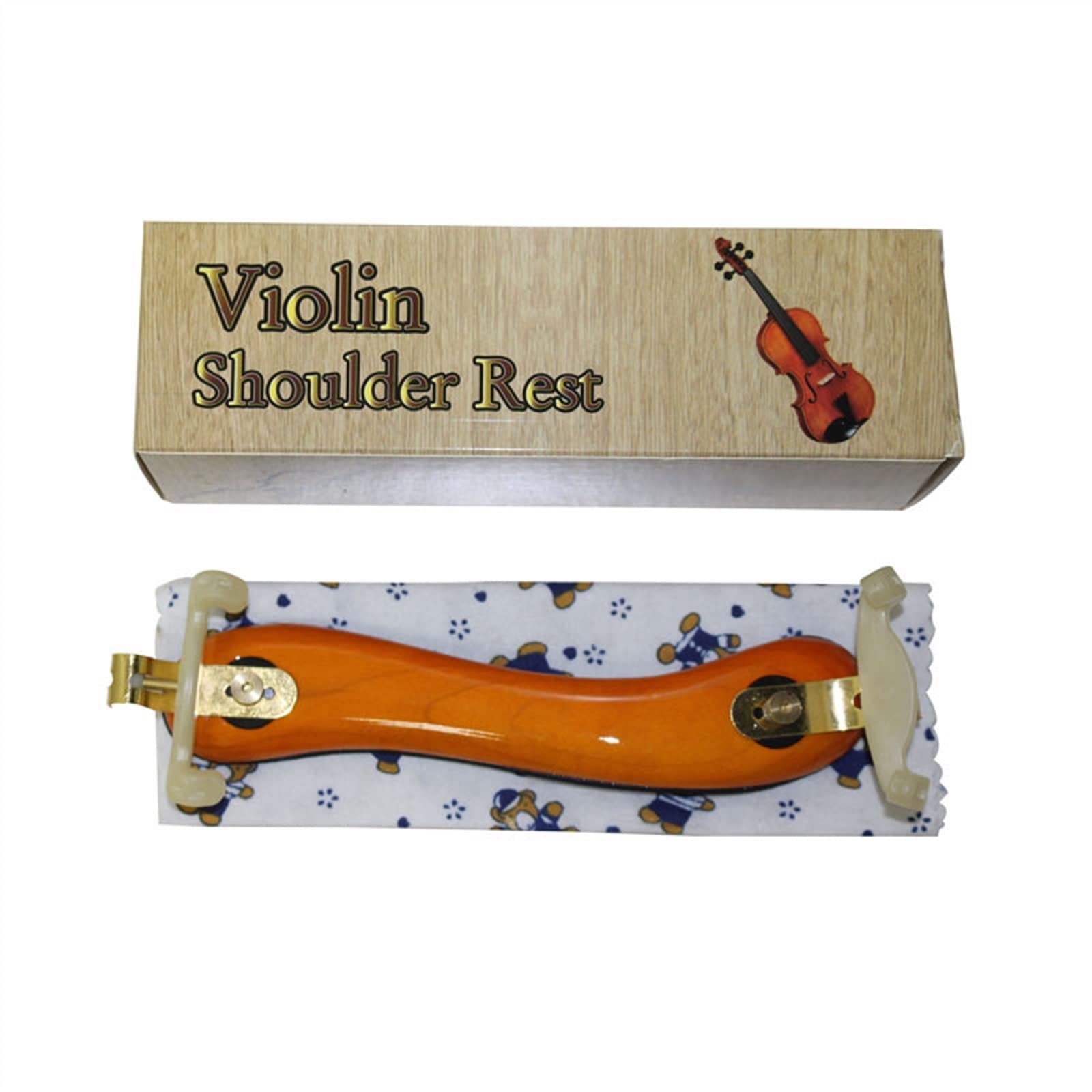 Pieza de Repuesto de violín Almohadilla De Hombro Ajustable En Altura para Violín De Arce para Violín 3/4 4/4 con Caja