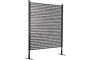 Outdoor Privacy Screens Freestanding Poly-Coated Steel Pipes and Slats