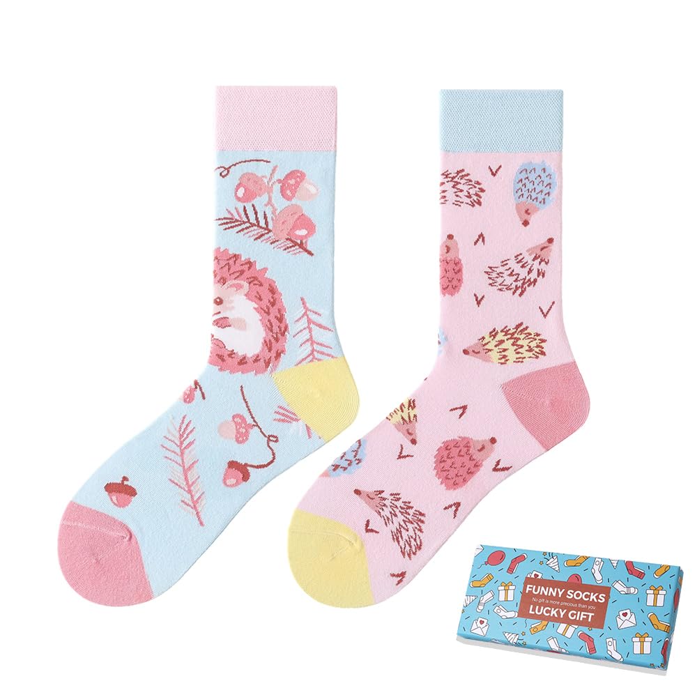 Calcetines Divertidos Unisex para Mujer y Hombre con Diseños Asimétricos en Par - Temas Animales, Comida, Fruta, Deporte y Arte en Algodón - Ideal para Regalos — view 129