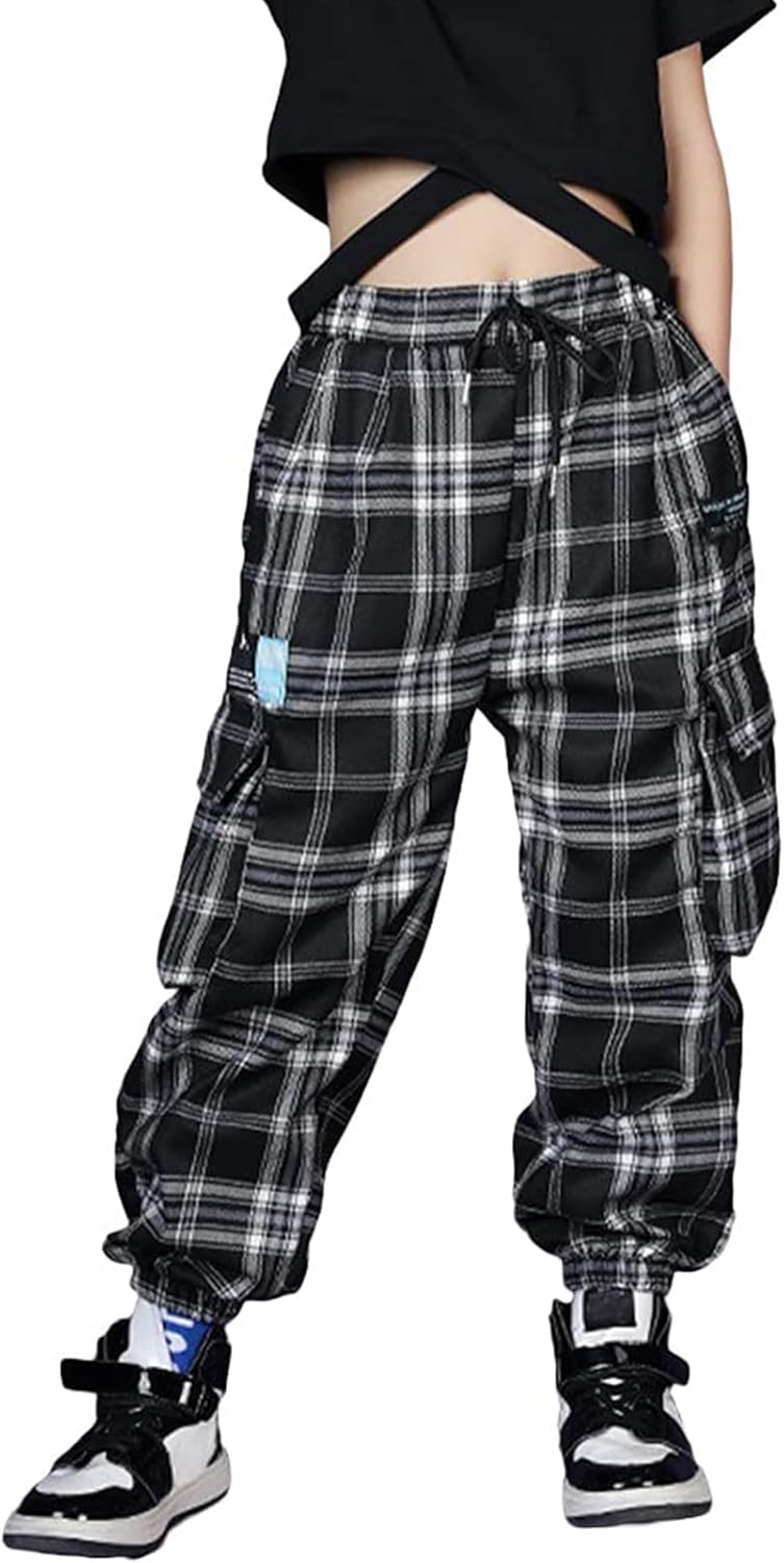 Rolanko Girls Cargo Pants for Kids Loose Streetwear Hip Hop Dance Cotton Cargo Jogger Pants for Kids 4-15 Years Rolanko Girls Cargo Pants for Kids Loose Streetwear Hip Hop Dance Cotton Cargo Jogger Pants for Kids 4-15 Years