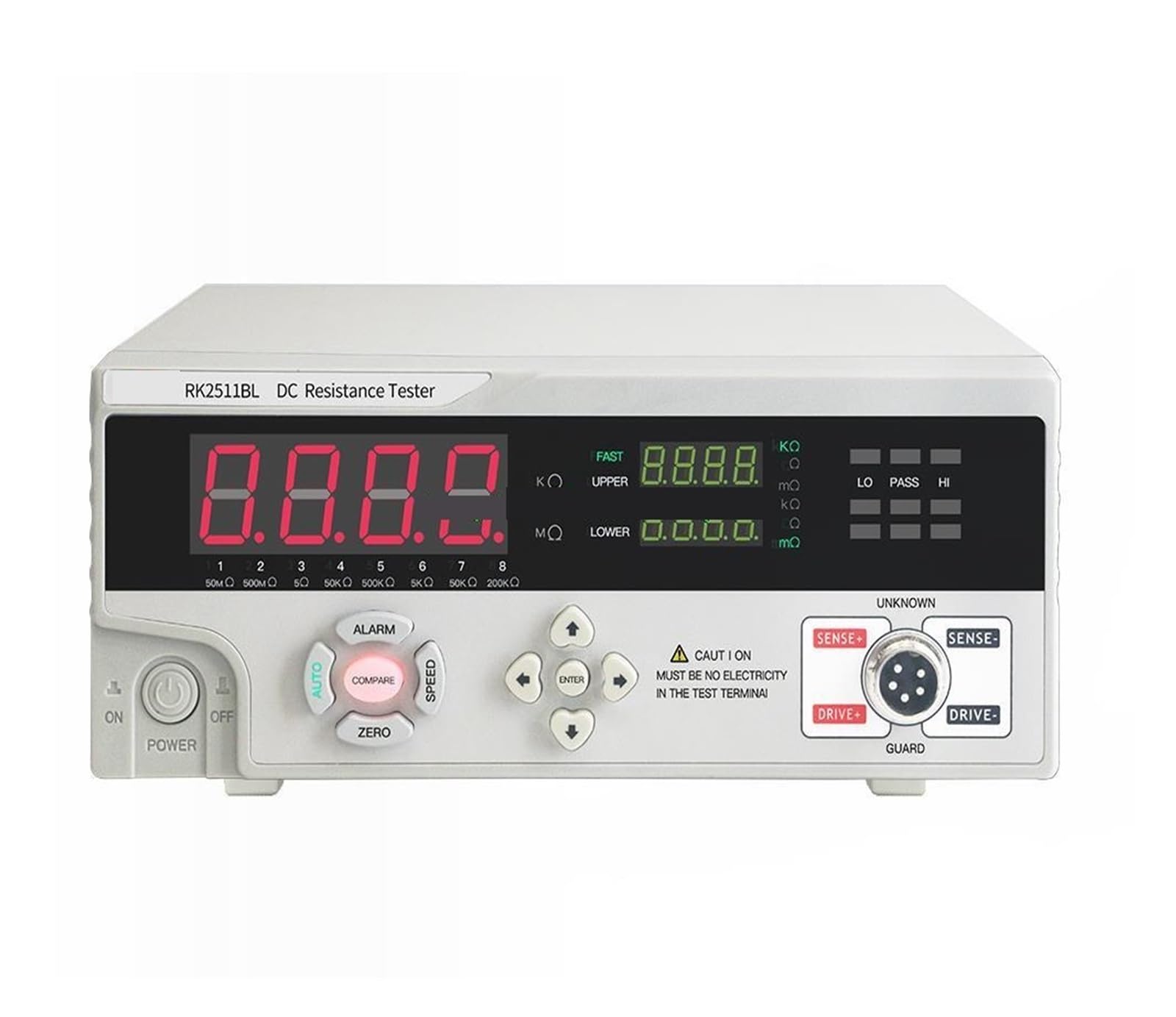 Comprobador de resistencia, Probador De Baja Resistencia CC RK2511BL Rango Prueba: 0,1 MΩ-50 KΩ, Precisión:,%