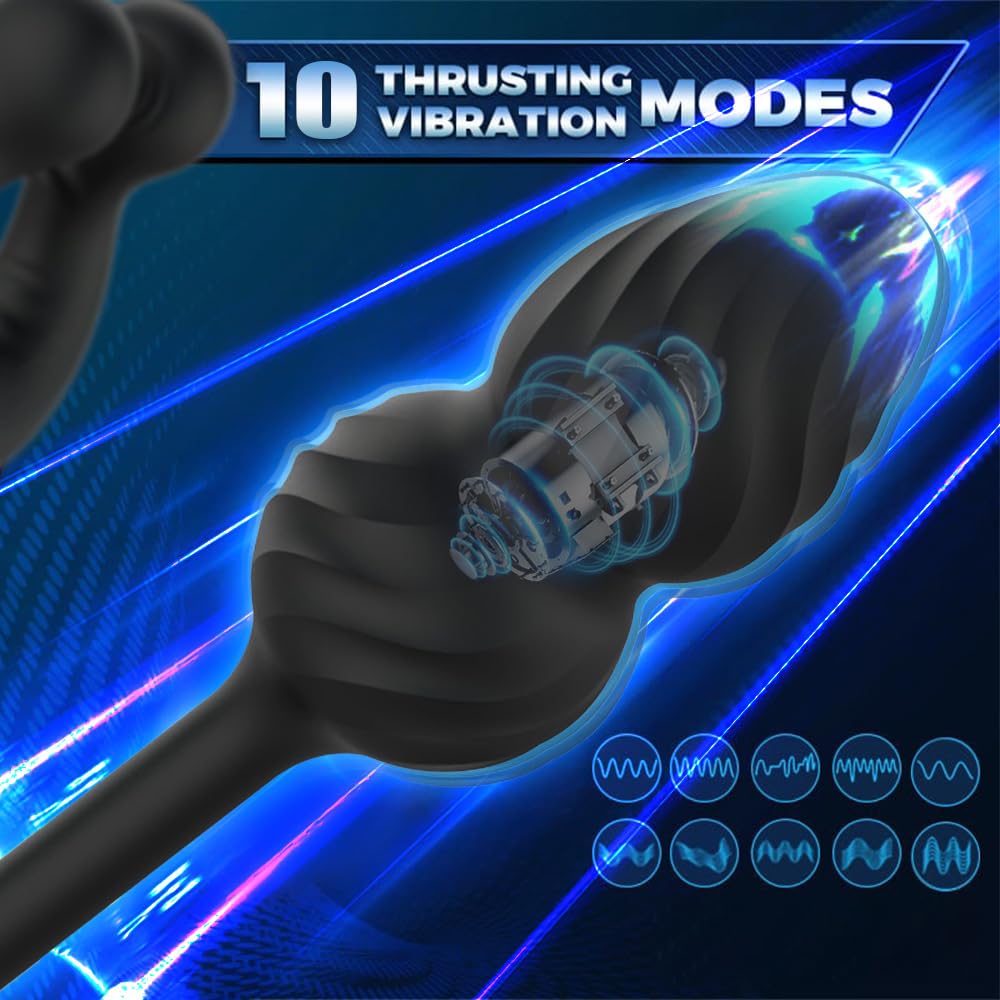 Plug Analesex Toy Vibratore Uomo, Anello Vibrante per Lei e Lui, Vibratoreper Uomo Professionale Prostata Vibratore Clitoride Plug anale-dilatatore uomo, Stimolatore Prostata per Lui,Sexytoysys Coppia