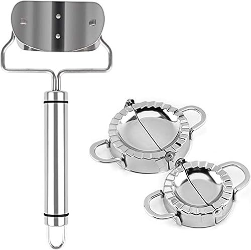 Máquina para hacer albóndigas, prensa empanada para cortador de masa china, moldes de bola de masa de acero inoxidable, paquete de 2 tamaños con