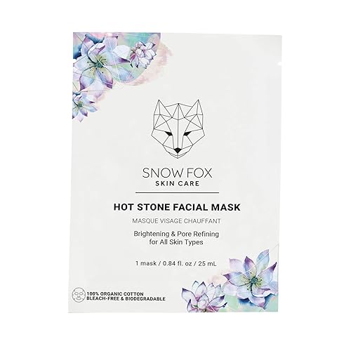 Snow Fox Hot Stone Máscara facial  1 paquete de máscara de calentamiento y minimización de poros con loto egipcio azul y niacinamida