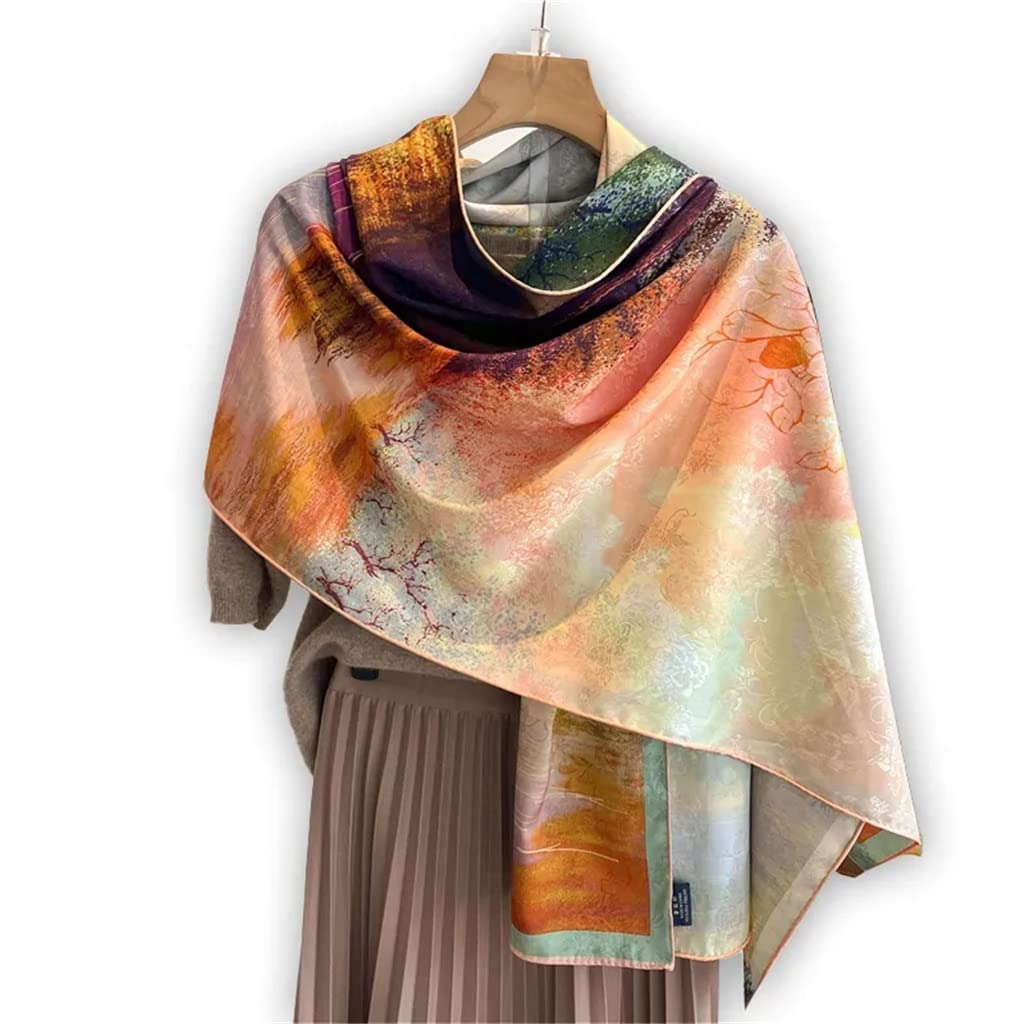 Foulard Vintage Femmes Plage Face Impression Longue écharpe en Soie Femmes Foulard Nouveau Foulard écharpe châle Foulard