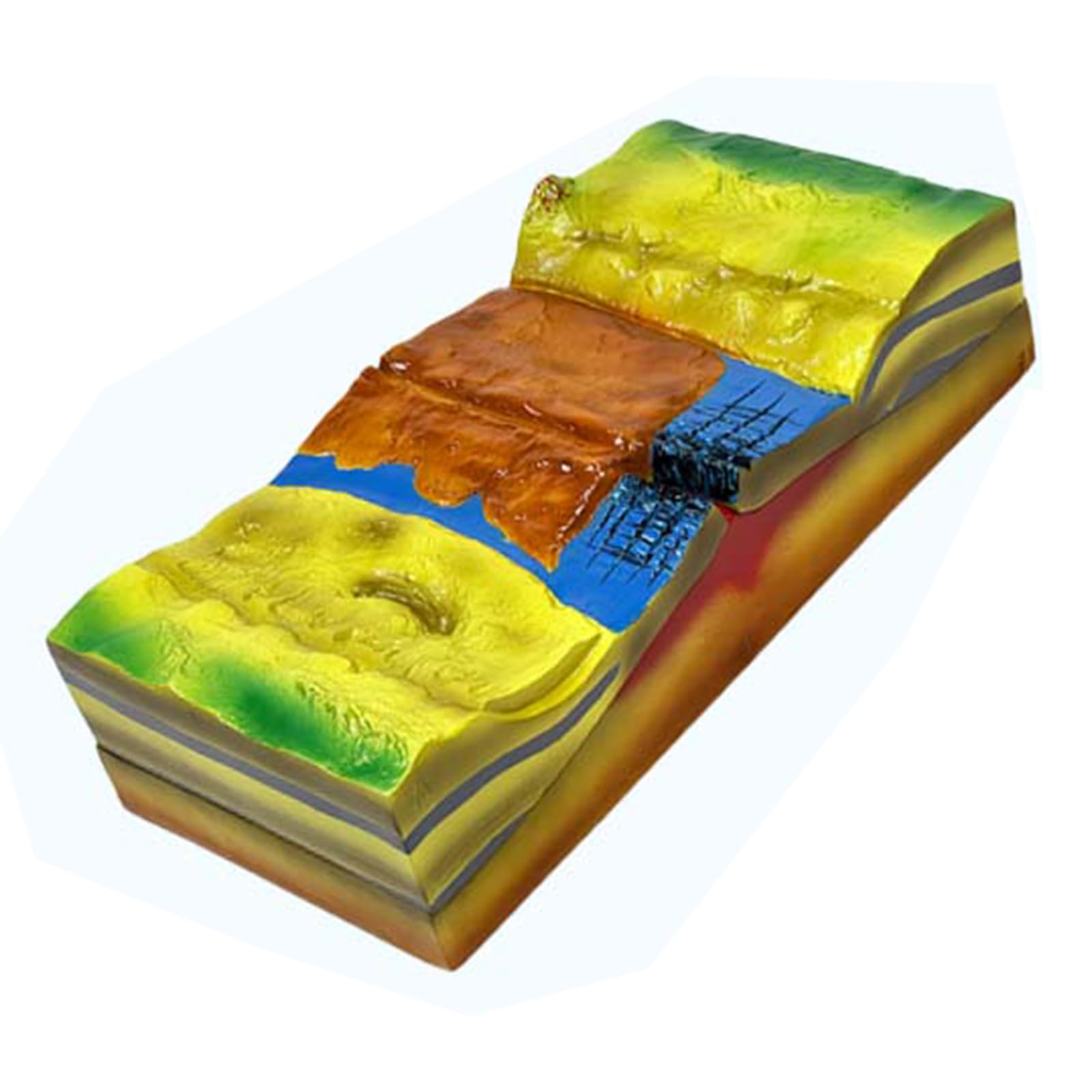 YRQMGSF Seabed Topography Model - Plate Tectonics And Surface Morphology Model - Seabed Topography Model for Teaching Aids,Brown,44cm