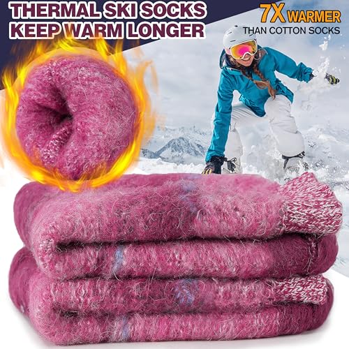 Image of 3 Pairs Thermal Warm Socks for Men & Women Thick Winter Extra Warm Insulated Boot Ski Socks for Cold Weather