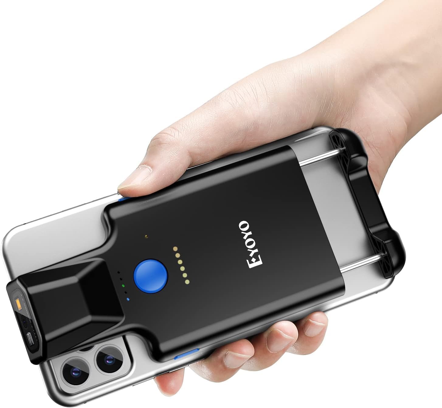 Eyoyo バーコードリーダー 2D QRコード バーコードスキャナー ワイヤレス Bluetooth スマホバッククリップ式 携帯便利 3-in-1接続方法 店舗 オフィス 物流 倉庫 薬店 適用
