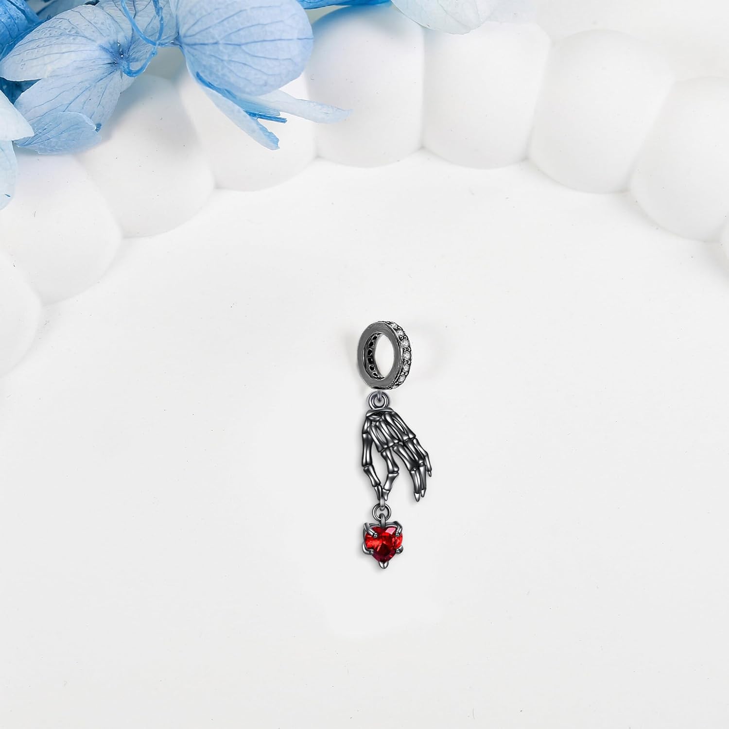 URONE Gothic Charms Beads for Bracelets for Women Sterling Silver Skull/Rib/Angel Devil Pendant Bead Christmas Jewelry Gifts