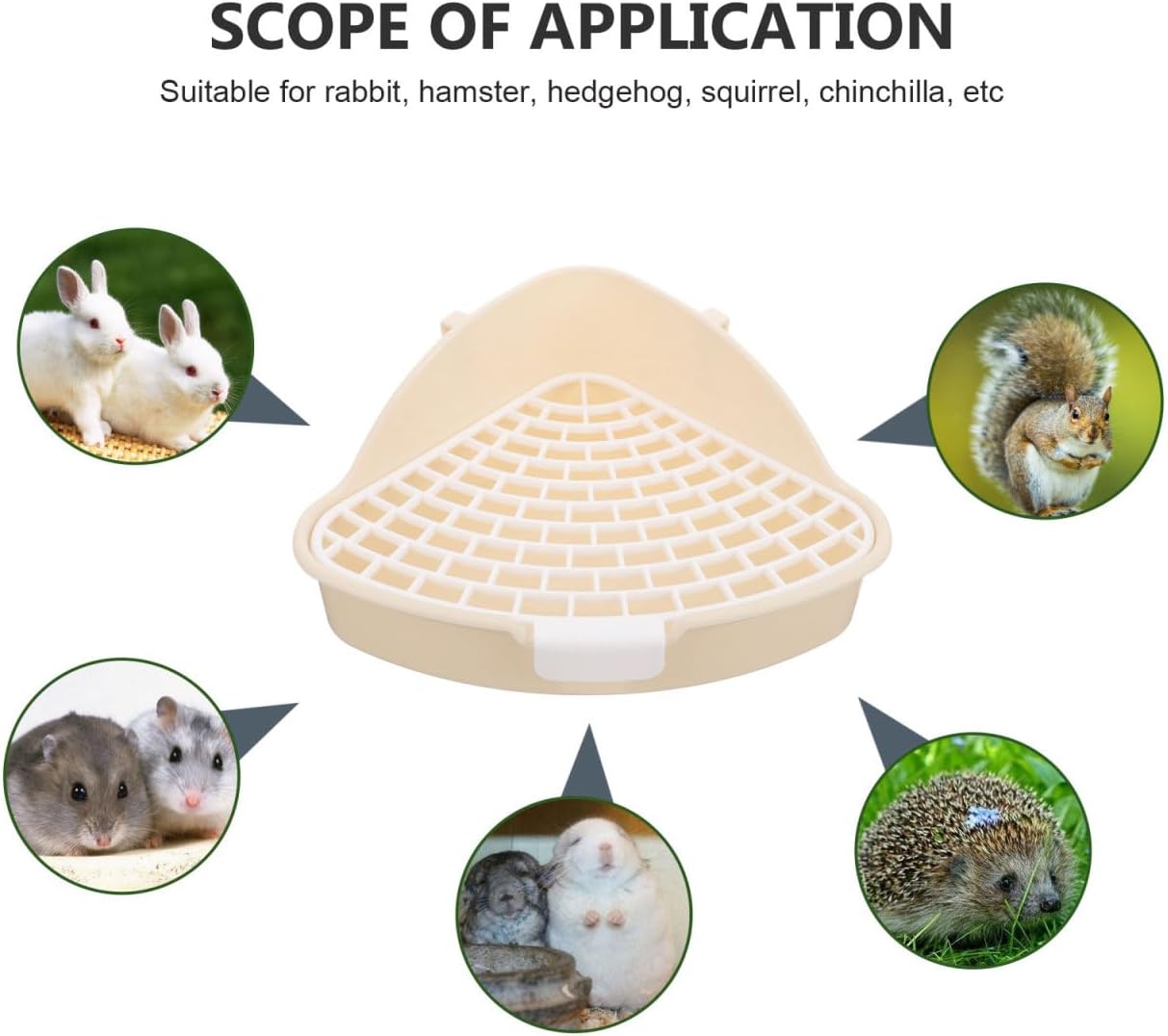 Triangle Pet Potty Trainer Corner Bunny Triangle Plastic Litter Box Small Animals Bedding Litter Box Pee Tray Toilet for Hamster Gerbil Bunny Ferret Chinchilla Hedgehog