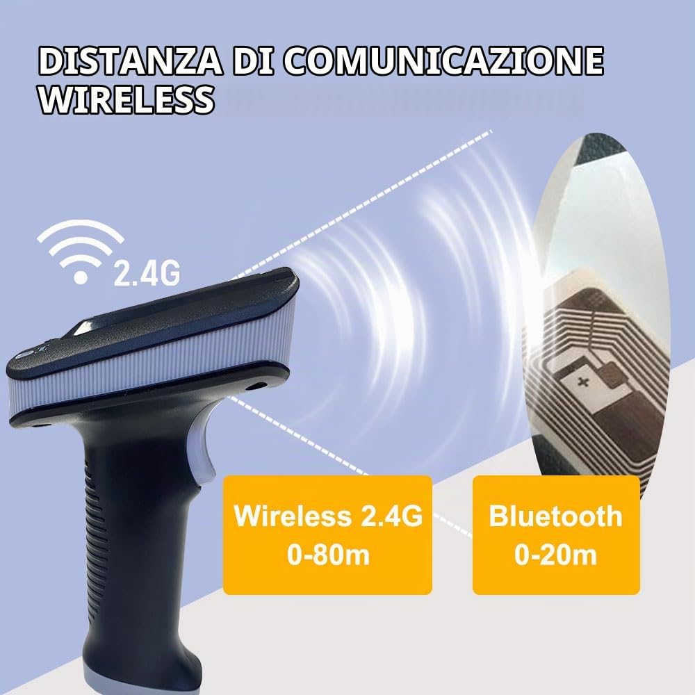 YANZEO SR290 UHF RFID Scanner di codici a barre, Terminale palmare codice a barre scanner Bluetooth 1D 2D QR a barre scanner 2,4 GHz + lettore di codici a barre USB cablato