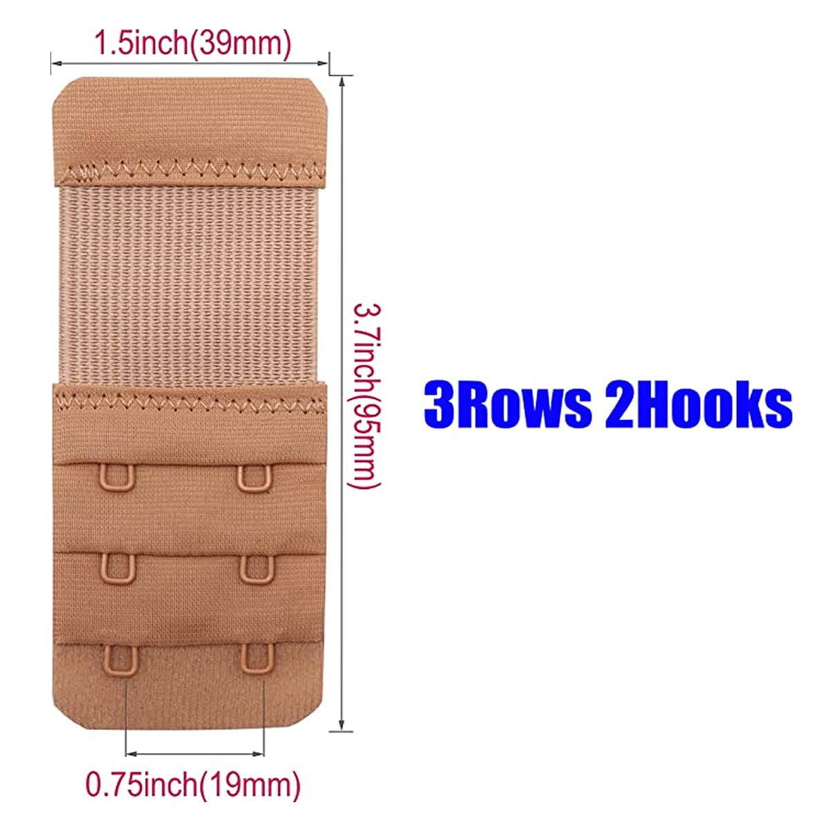 DClub Bra Extender Stretchy Soft and Comfortable Bra Strap Extender for Women in Pregnency or Weight gain. (SKIN, 4 PIECES (2X3 HOOK)) - Image 2 thumbnail
