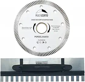 Desempenadeira Dentada 43cm com Regulagem + Disco de Corte 100mm para Porcelanato