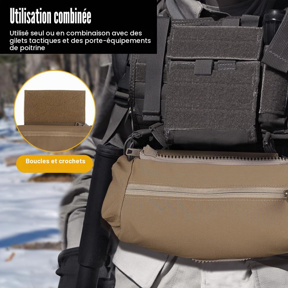 Chauffe-Mains Tactique, Pochette Chauffe-Mains Pliable, Convient Une Poche d'eau Chaude 23×16cm, Sac Chauffant Molle Polyvalent pour Sports de Plein Air, Chasse, Camping, Randonnée, Pêche