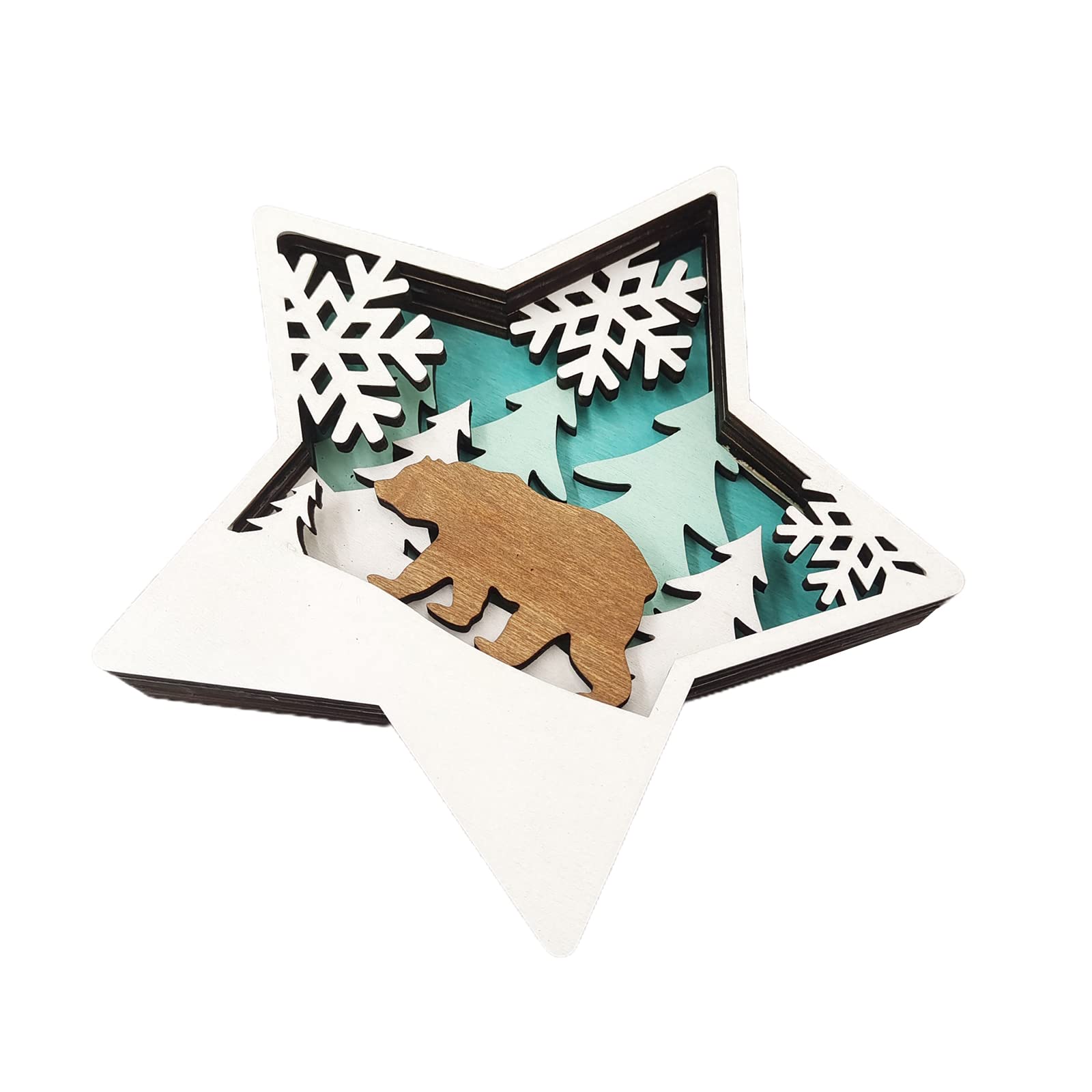 Buxuaaaa Creative Santa Sign Star Table Decor Family Table Ornament Exquisite Design for Bookshelf Tabletop Decor Decorations Ornaments