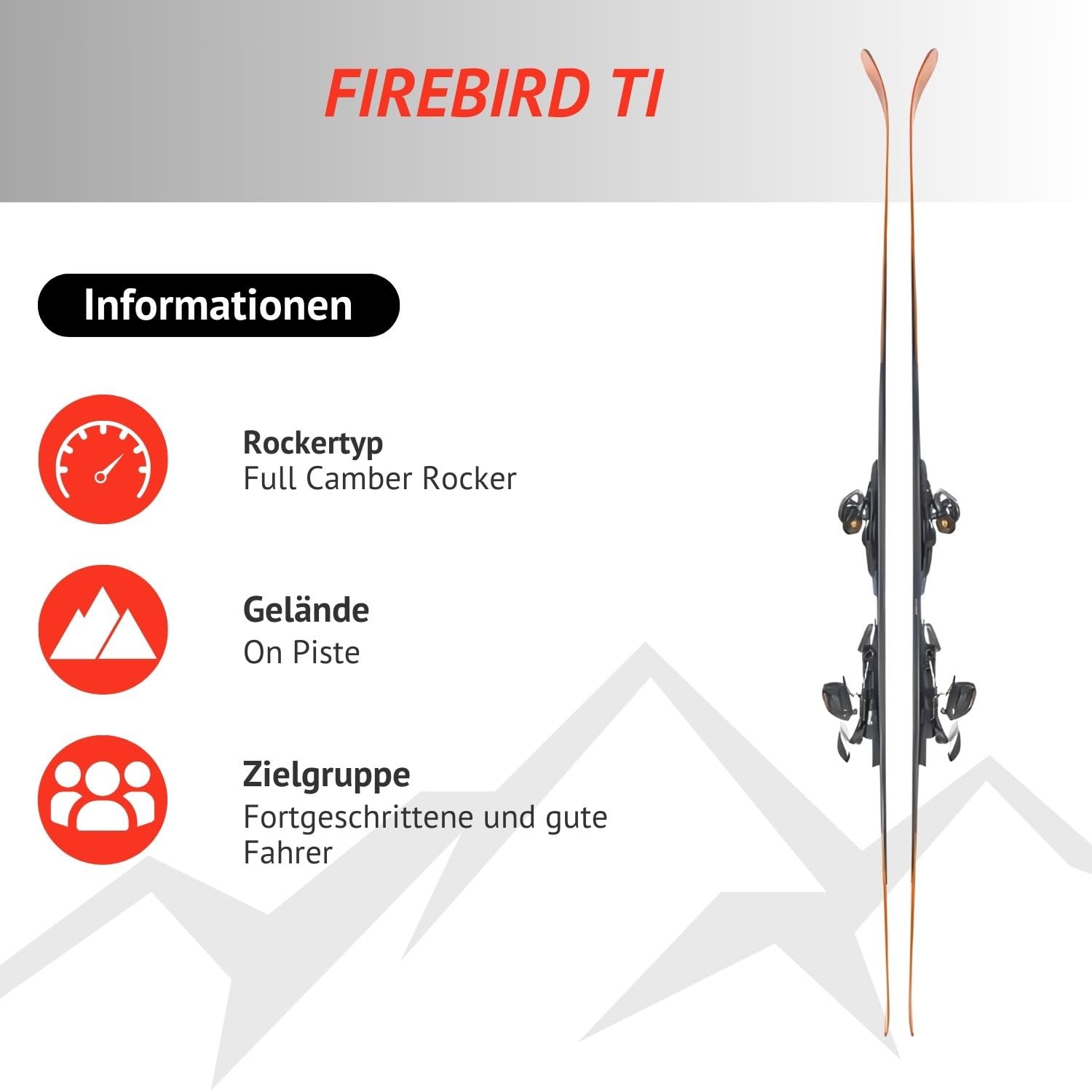 Sci alpino Carvingski – Blizzard Firebird Ti – Full Camber Rocker, con rilegatura TP 11 Light Demo Z3 – 11 – per piloti avanzati e buoni – adatto per piste preparate