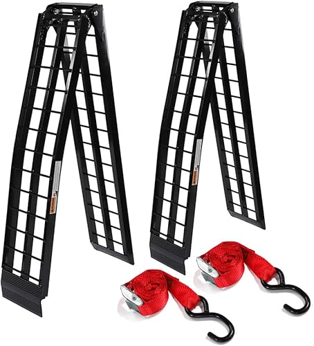 2 rampas de carga plegables portátiles de 9 pies, capacidad de 1200 libras, rampa para cortacésped, ATV, UTV, motocicleta, camión, 4 ruedas, rampas