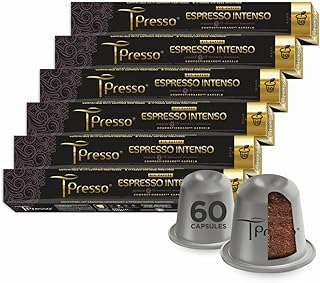 Tpresso® Premium BIO ESPRESSO INTENSO Kaffeekapseln, kompatibel mit Nespresso®³ Kapselmaschinen, 60 industriell kompostierbare² Kaffeekapseln, made in Switzerland