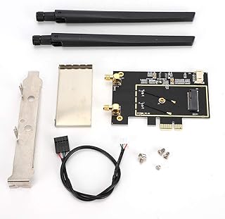 DAUERHAFT Adaptador de placa de rede sem fio, M.2 NGFF para PCIE 1X conversor de placa de rede WiFi com antena de banda dupla 2.4 5G, melhora a experiência de WiFi e Bluetooth