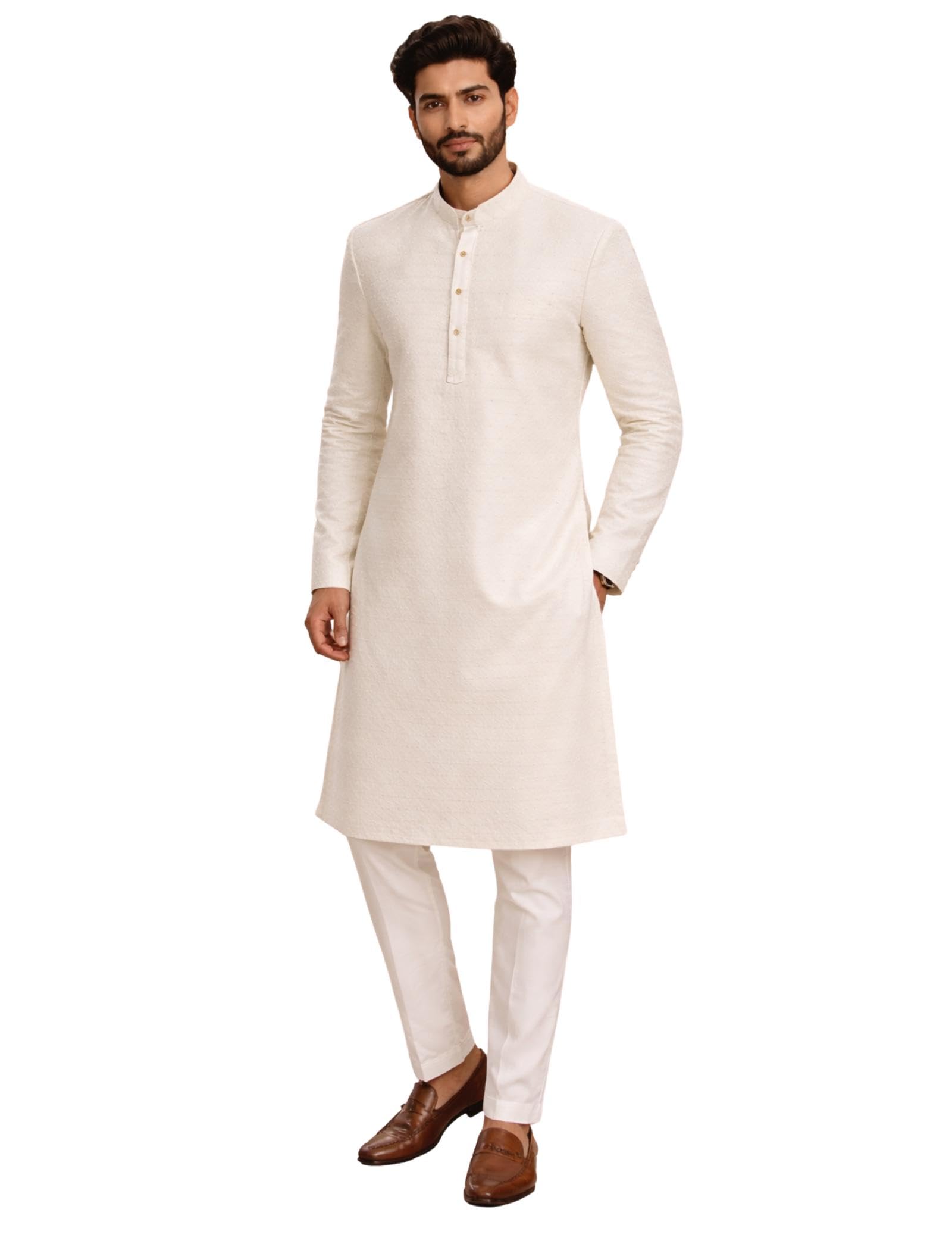 amzira Men’s Koti Kurta Pajama Set | Mandarin Collar Kurta | Jacquard Fabric | Full Sleeve | Festive & Traditional Outfit for Men-picture-52