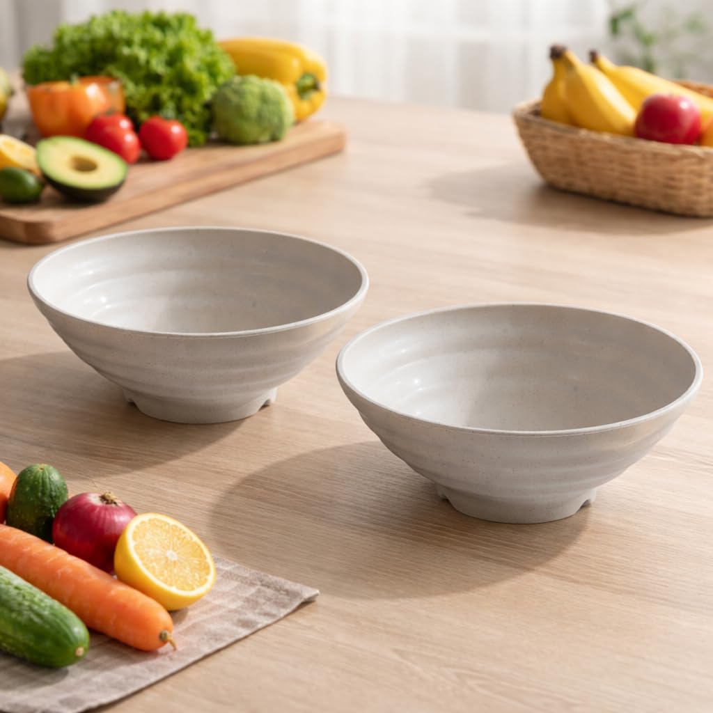 Wheat Straw Salad Bowls Set (900ml) – Large Microwave Safe, Unbreakable & Stackable Bowls for Salad, Soup, Ramen – BPA-Free, Eco-Friendly, Lightweight Serving Bowls for Kitchen (6, Green) — Amazon image 20