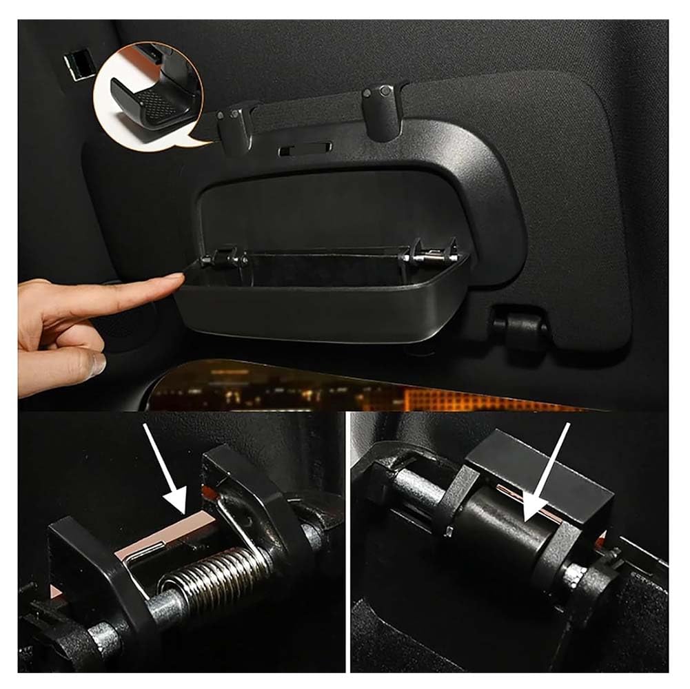 Scatola Portaoggetti Occhiali da Sole Auto per Nissan Micra 2013-2027, Porta Occhiali Parasole Scatola Portaoggetti Organizer Accessorio Interni,C/Grey