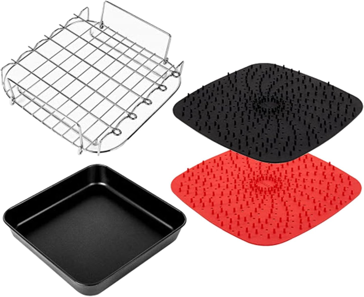 Grilling Rack Air Fryers Pad Silicone Air Fryers Tray Silicone Baking Liners Baking Inner Liners Cooking Tool for 4.5-8QT Grilling Rack Air Fryers Pad Silicone Air Fryers Tray Silicone Baking Liners Baking Inner Liners Cooking Tool for 4.5-8QT