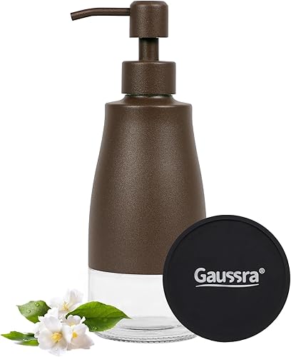 Miniatura 8 de Dispensador de Jabón Negro Gaussra con Posavasos y Adhesivos, Dispensador de Jabón para Cocina, Dispensador de Jabón de Manos para Baño, Dispensador