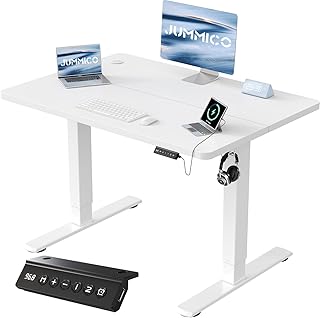 JUMMICO Height-Adjustable Electric Desk, Ergonomic Standing Seat Table, Standing Desk, Adjustable Computer Desk, Standing ...