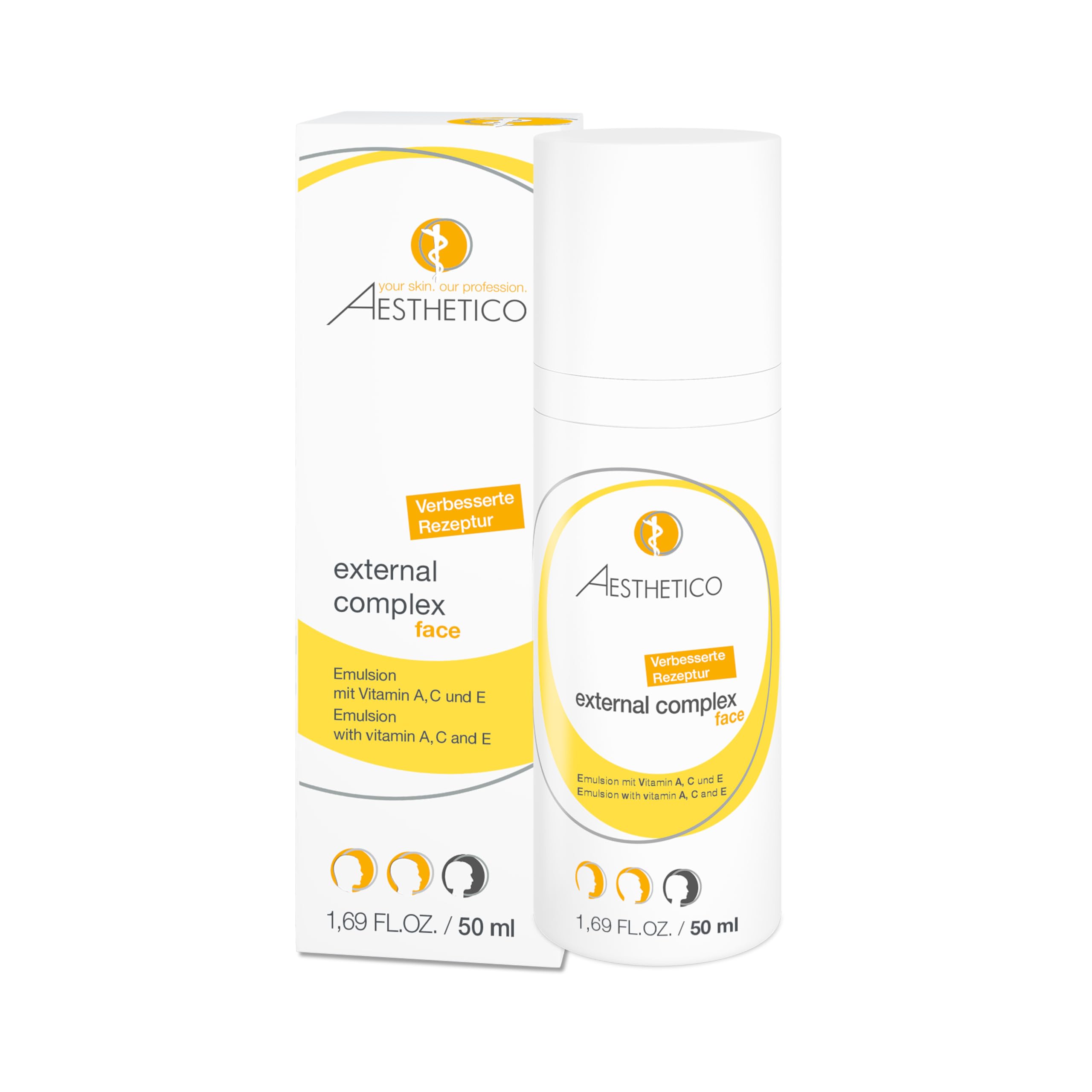 AESTHETICO external complex, 50 ml | Reichhaltige Anti-Aging-Emulsion für reife, trockene Haut, mit Vitamin A, C und E, pflegt intensiv und schützt antioxidativ