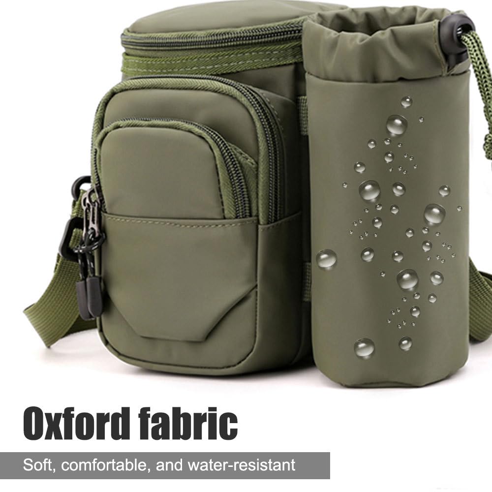 Bolsa for transportar botellas de agua, riñonera táctica con soporte for bolsa de hidratación extraíble y cinturón ajustable.,Botella de camping(Armygreen)