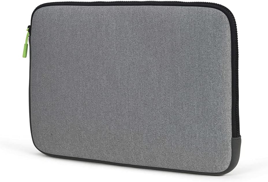 Dicota Skin Case 13-14.1 Inch Flow Laptop Notebook Computer Tablet Bag Sleeve, Stretch Neoprene Sleeve Notebook Case, Grey/Green