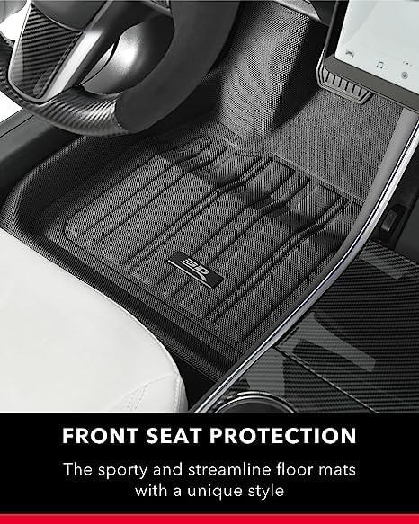 3D MAXpider Custom Fit Elitect Floor Mat Black Compatible with Tesla Model Y 5-Seat 2021-2025 - Full Set — view 2