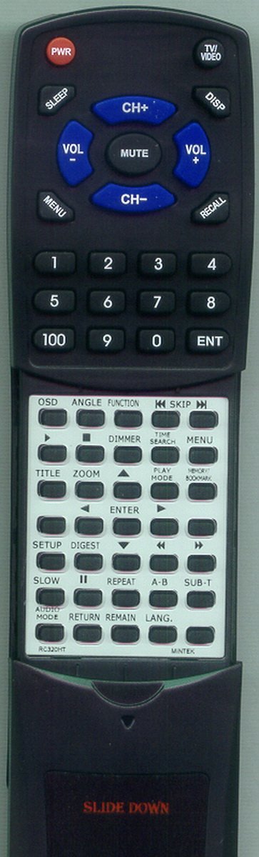 Replacement Remote Control for MINTEK RC320HT, DVA8700