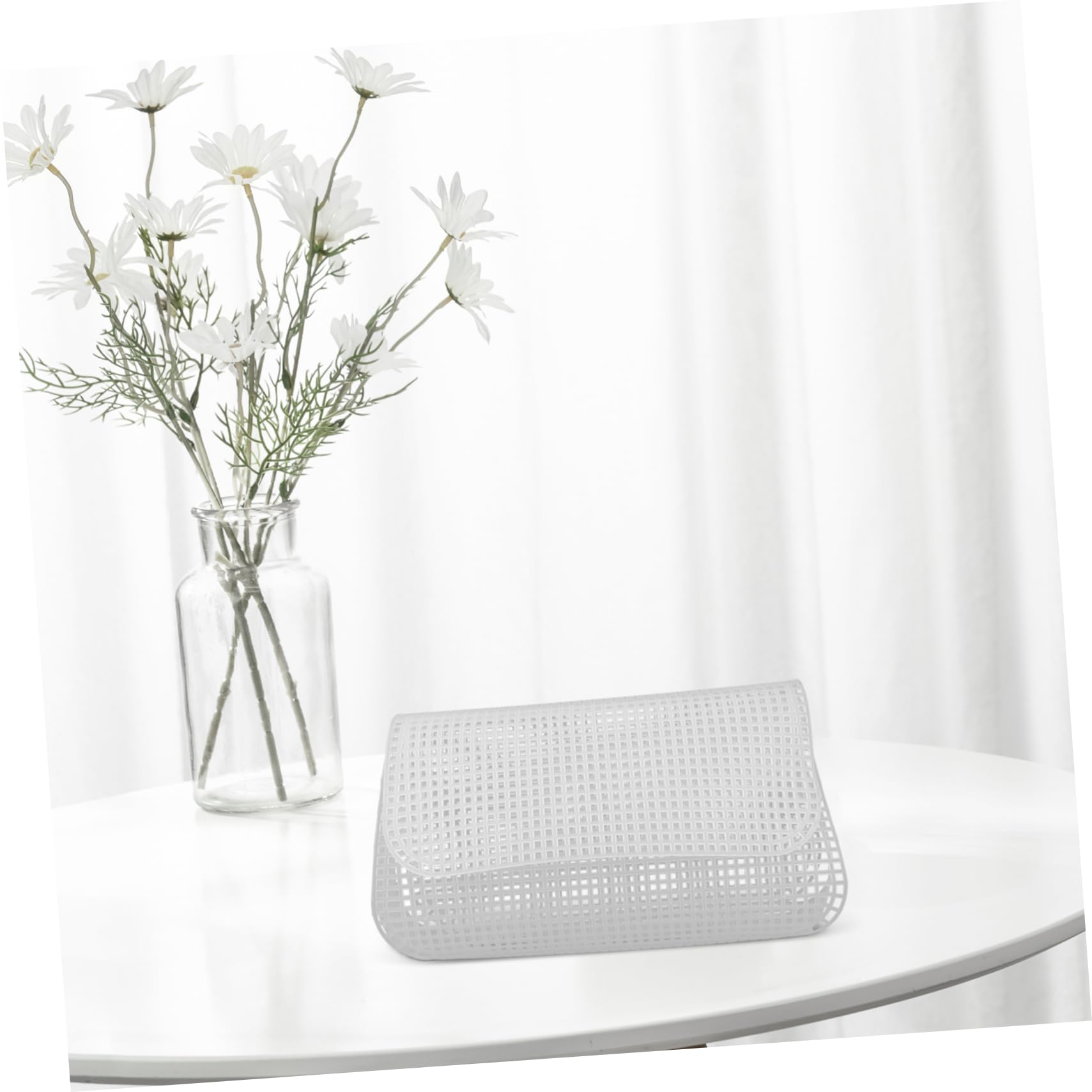 AUTSUPPL 4pcs Bag Fixed Mesh Piece Canvas Sewing Stitching Mesh Crafting Grid Mesh Weaving Pads Material Bag Making Supplies Organize Mesh Frame for Bag Wire Mesh Pads Supplies Plastic