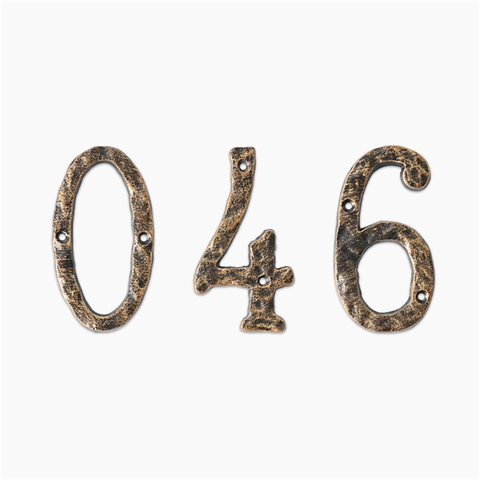 Números casa 5,5 pulgadas con tornillos - Número puerta moderno metal, números dirección hierro fundido bronce, cartel dirección, para exterior, buzón, apartamento, jardín, habitación(9)