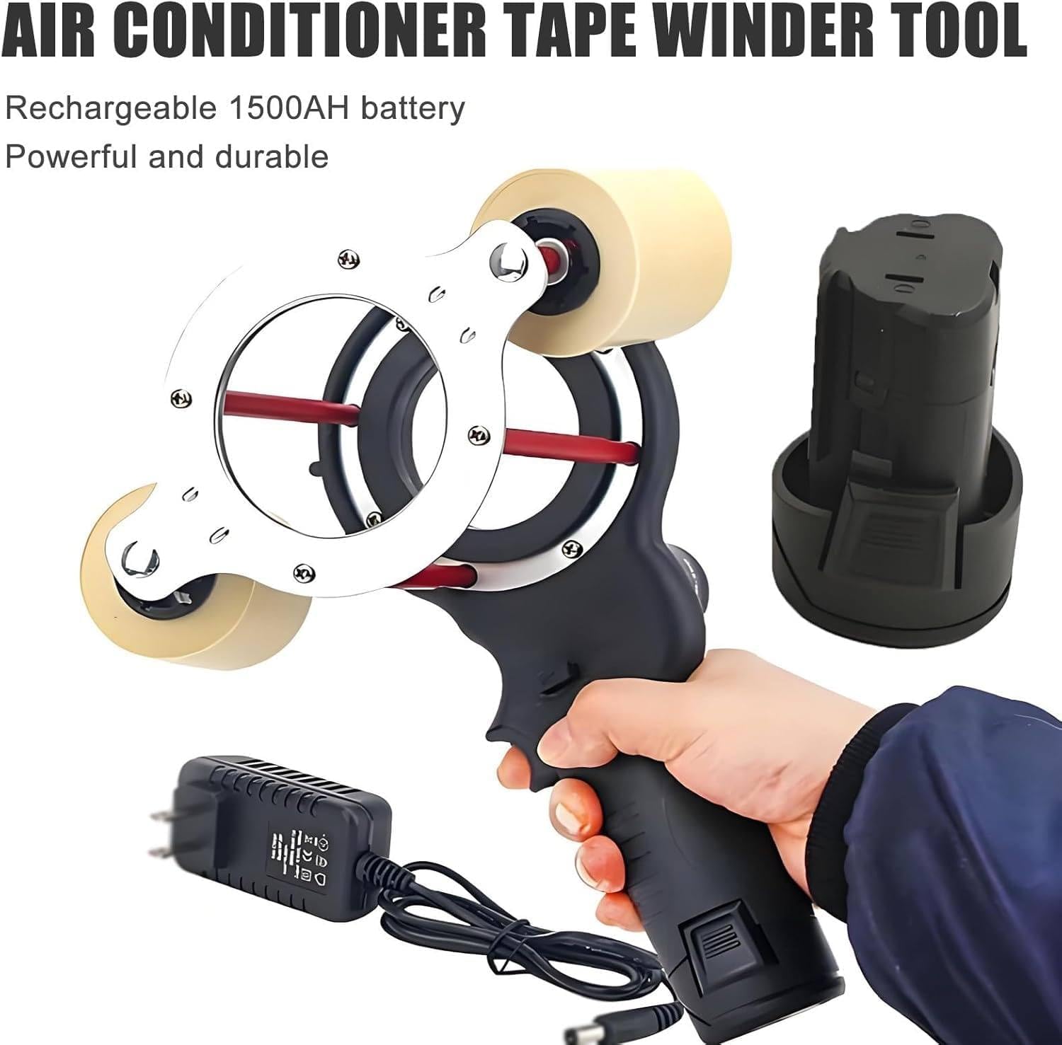 Máquina De Envoltura De Cinta Eléctrica, Rebobinadora De Cinta Compacta, Rebobinadora De Cinta Para Aire Acondicionado, Diámetro Del Orificio 70 Mm, Para Protección De Tuberías, Mazos De Cables Y