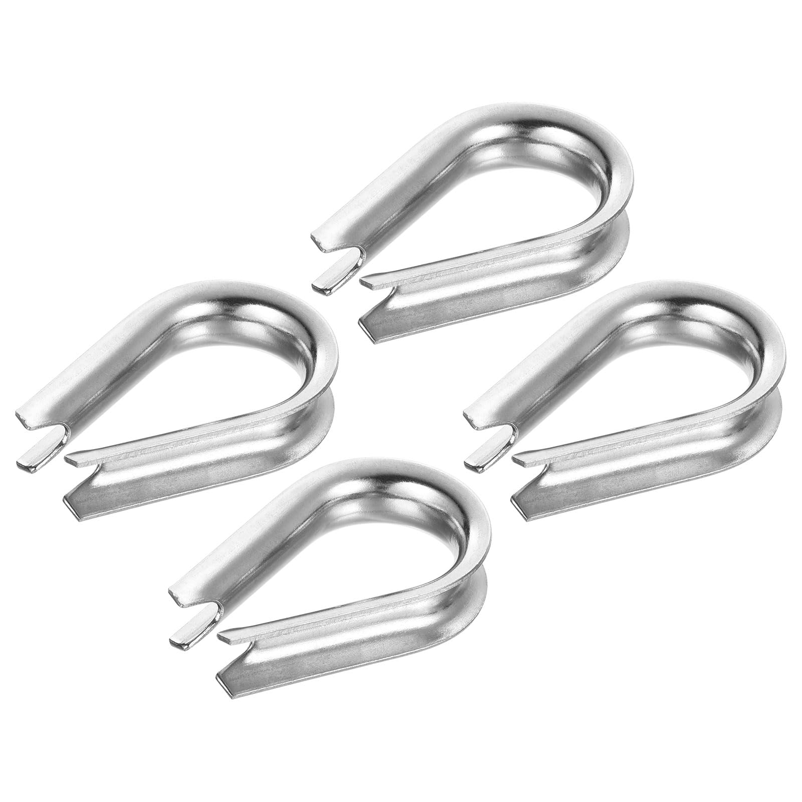 PATIKIL Cosse de Câble en Acier Inoxydable 304 de 8 mm (5/16 Pouce), Lot de 4 Cosses de Câble pour Gréement de Bateau