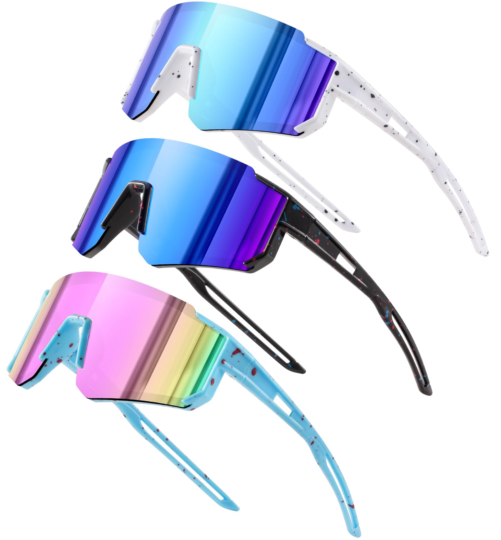 KUGUAOK Polarized Youth Baseball Sunglasses Kids Softball Cycling UV400 Protection Sun Glasses Boys Girls Goggles