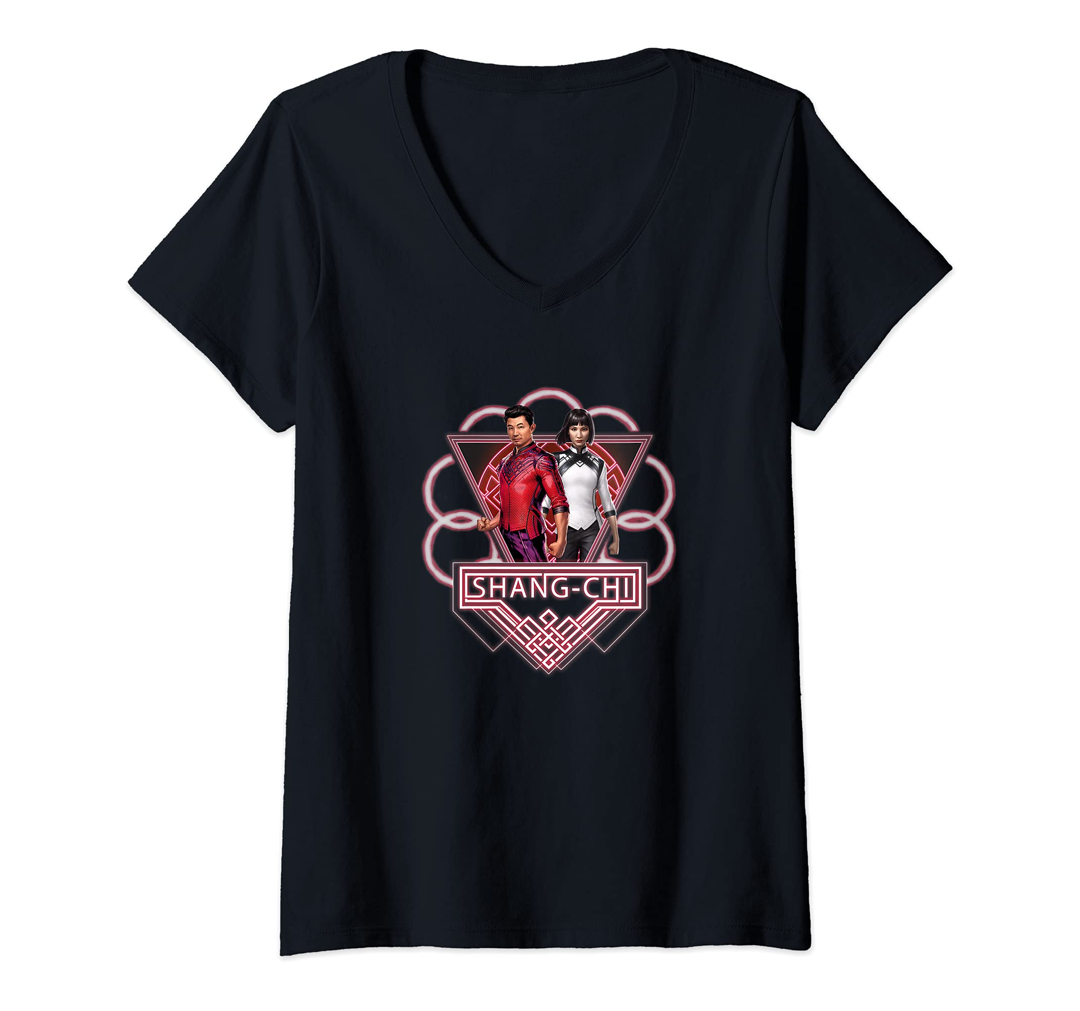 Womens Marvel Shang-Chi And Xialing Poster V-Neck T-Shirt