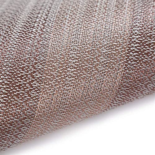 Image of YELONA Placemats Set of 4, Heat-Resistant Woven Vinyl Table Mats, Non-Slip & Washable Dining Tablemats for Kitchen & Dinner Decor, Peach & Brown (45cm x 30cm)