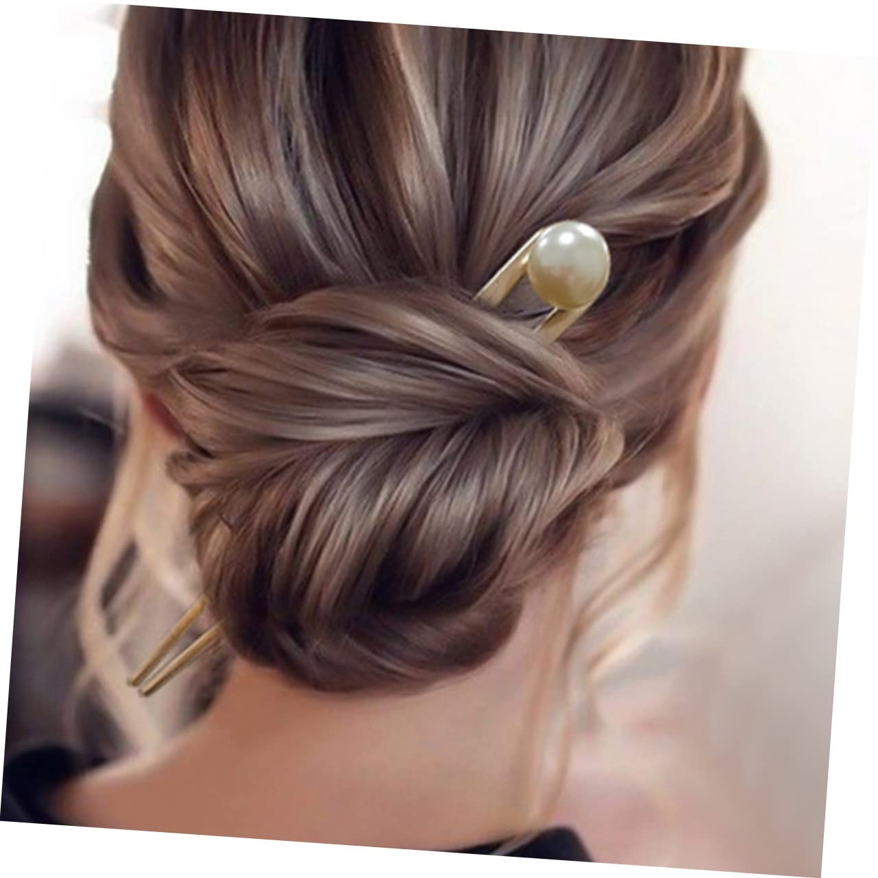 FRCOLOR 12stücke Teiliges Metall-haarforke Mit Perlen Elegante Haarnadeln Für Hochsteckfrisuren Geeignet Für Verschiedene Anlässe Stilvolle Haaraccessoires Für Frauen Roségold Und