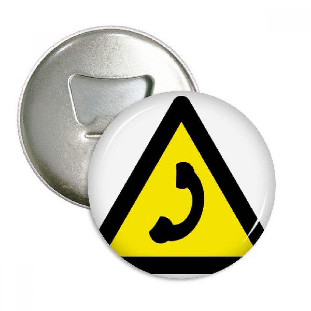 Badge jaune noir triangle interdit décapsuleur aimant pour frigo lot de 3 pièces