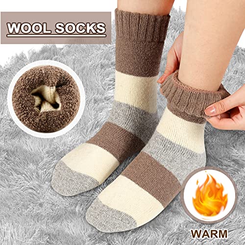 Image of Heatuff Women's Winter Wool Socks Warm Soft Full Cushion Crew Socks (5 Pairs)