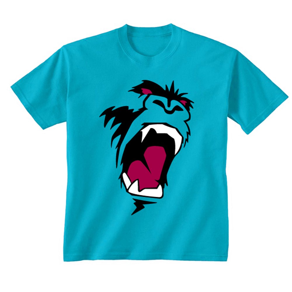 Flip Youth Kids Childrens Gorilla Monkey King Kong Face T-Shirt Sapphire Blue 5-6 Years (S)