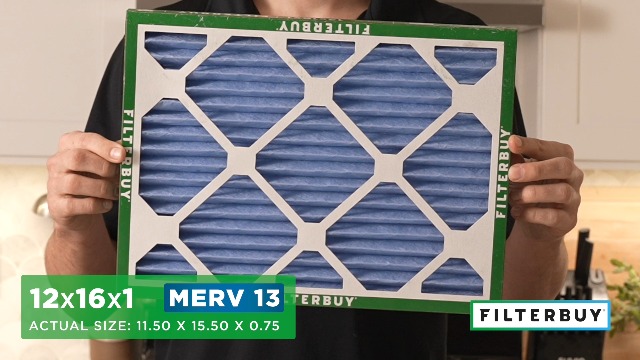 Image of Filterbuy 12x16x1 Air Filter MERV 13 Smoke & Allergy Defense (4-Pack)